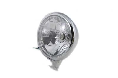 5-3/4" Round Clear Faceted Headlamp Assembly - Click Image to Close