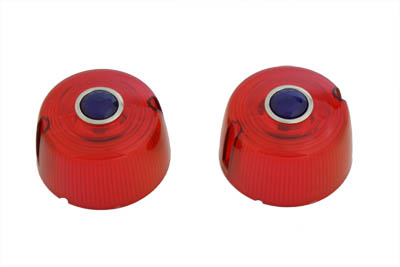 Turn Signal Lens Set Red with Blue Dot - Click Image to Close
