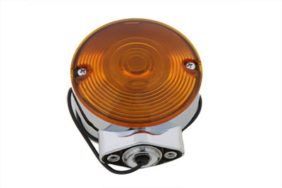 Chrome Turn Signal Front Amber - Click Image to Close