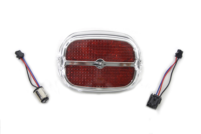 Chrome Tail Lamp with Red LED - Click Image to Close
