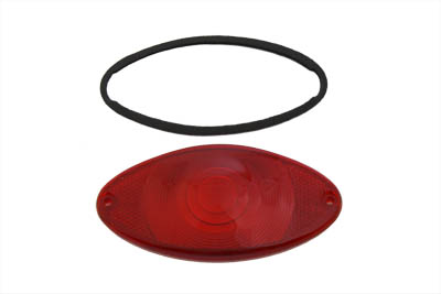 Tail Lamp Lens Cateye Style Red Chrome - Click Image to Close
