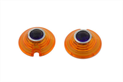 Marker Lamp Lens Amber with Blue Dot Bullet Style - Click Image to Close