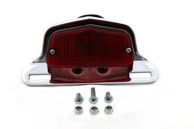 Chrome Sport Tail Lamp Assembly Large Lucas Style - Click Image to Close