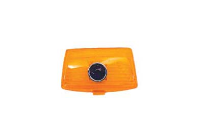 Amber Front Fender Tip Lens with Blue Dot - Click Image to Close