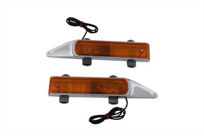 Front Fender Lamp Set Amber - Click Image to Close