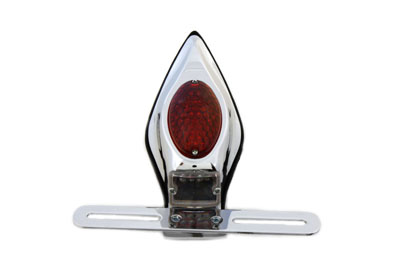 Chrome Tear Drop LED Tail Lamp Assembly with Red Lens