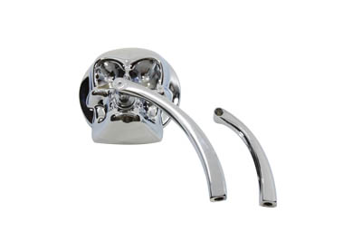 Chrome Skull Mirror with Billet Stem - Click Image to Close