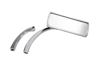 Rectangle Mirror with Billet Long Stem, Chrome