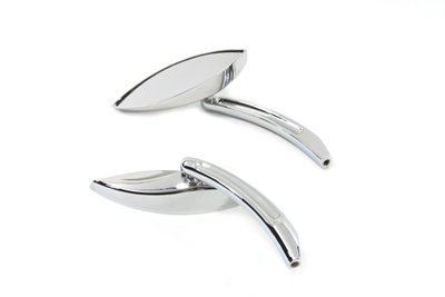 Snake Eye Mirror Set with Billet Curved Stems - Click Image to Close