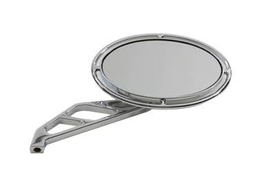 Oval Mirror Chrome with Slotted Stem - Click Image to Close