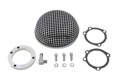 Round Mesh Air Cleaner Chrome - Click Image to Close