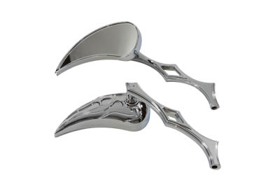 Chrome Billet Tear Drop Mirror Set - Click Image to Close