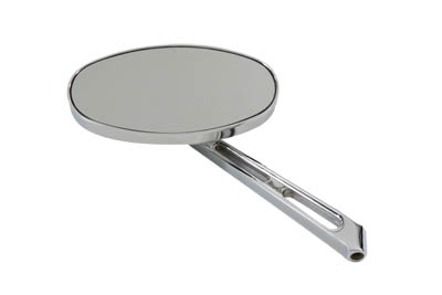 Flat Oval Girder Mirror with Billet Stem - Click Image to Close