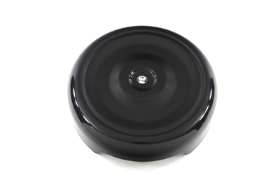Black Round Bobbed Style 8" Air Cleaner Cover - Click Image to Close