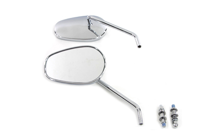 Sidewinder Mirror Set with Round Stems, Chrome - Click Image to Close