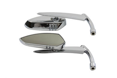Tear Drop Apache Style Mirror Set Billet Chrome - Click Image to Close
