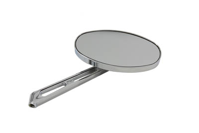Flat Oval Mirror with Billet Stem - Click Image to Close
