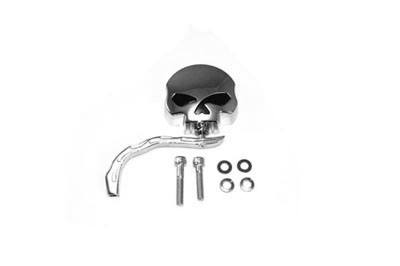 Skull Mirror Chrome with Billet Stem - Click Image to Close