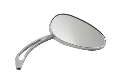 Oval Mirror Chrome with Billet Maltese Stem - Click Image to Close