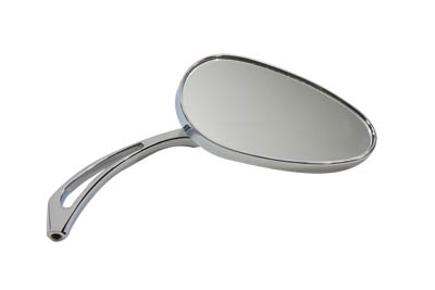 Oval Mirror Chrome with Billet Spear Stem - Click Image to Close