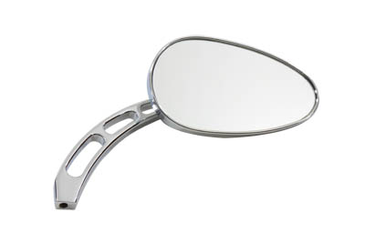 Oval Mirror Chrome with Billet Slotted Stem - Click Image to Close