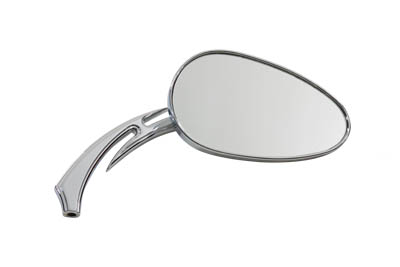 Oval Mirror Chrome with Billet Sickle Stem - Click Image to Close