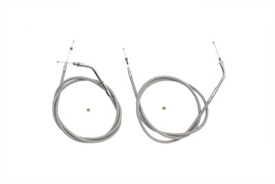 Stainless Steel Throttle and Idle Cable Set with 54.32" Casing - Click Image to Close