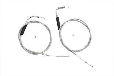 47" Stainless Steel Throttle and Idle Cable Set - Click Image to Close