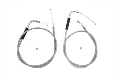 46" Stainless Steel Throttle and Idle Cable Set - Click Image to Close
