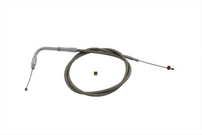 45" Braided Stainless Steel Idle Cable - Click Image to Close