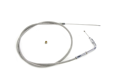 38" Braided Stainless Steel Idle Cable - Click Image to Close