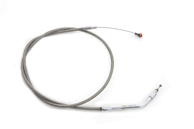 38" Braided Stainless Steel Idle Cable - Click Image to Close