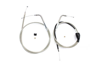 46" Stainless Steel Throttle and Idle Cable Set - Click Image to Close