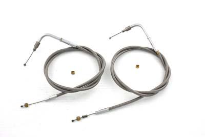 42" Stainless Steel Throttle and Idle Cable Set - Click Image to Close