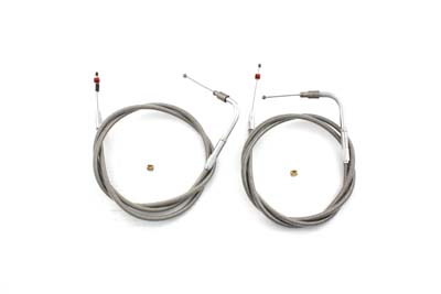 36" Stainless Steel Throttle and Idle Cable Set - Click Image to Close