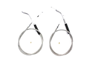 Stainless Steel Throttle and Idle Cable Set with 38.83" Casing