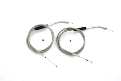 Stainless Steel Throttle and Idle Cable Set with 45.83" Casing - Click Image to Close
