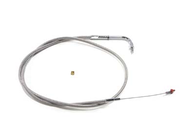 42.875" Braided Stainless Steel Idle Cable - Click Image to Close