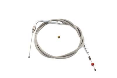 Braided Stainless Steel Idle Cable with 41.75" Casing - Click Image to Close