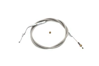 Braided Stainless Steel Idle Cable with 38.125" Casing - Click Image to Close