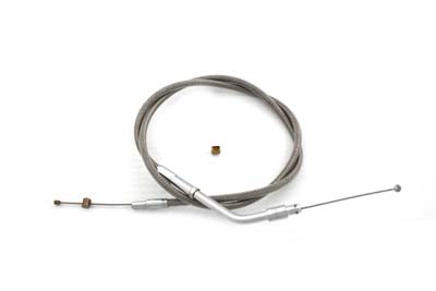 Braided Stainless Steel Throttle Cable with 33.25" Casing - Click Image to Close