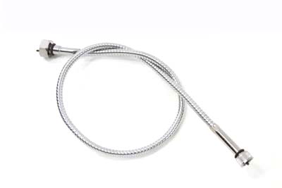 35" Chrome Speedometer Cable - Click Image to Close