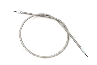 38" Braided Stainless Steel Speedometer Cable - Click Image to Close
