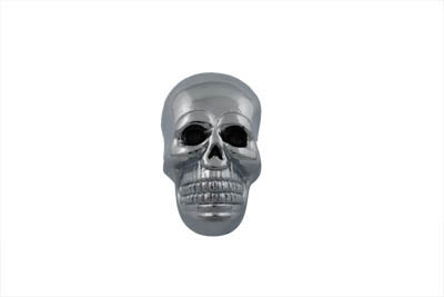 License Plate Skull Krommets Chrome Small - Click Image to Close
