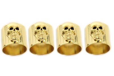 Skull Pushrod Cover Cup Set Gold - Click Image to Close
