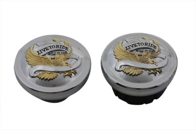 Live to Ride Vented and Non-Vented Gas Cap Set - Click Image to Close