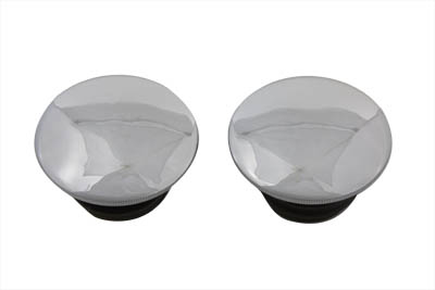 Low Profile Chrome Gas Cap Set Vented and Non-Vented - Click Image to Close