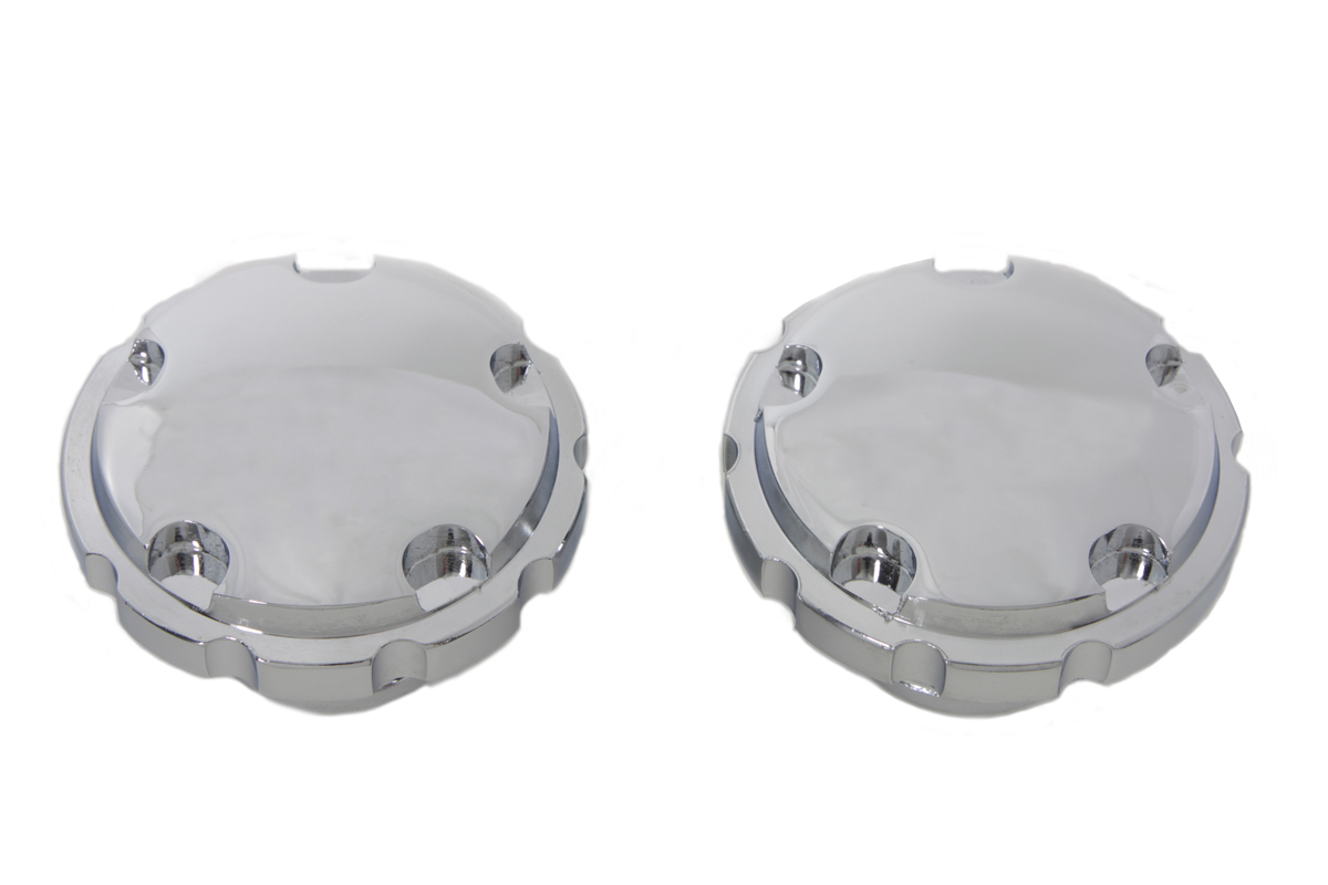 Chrome Techno Style Vented and Non-Vented Gas Cap Set