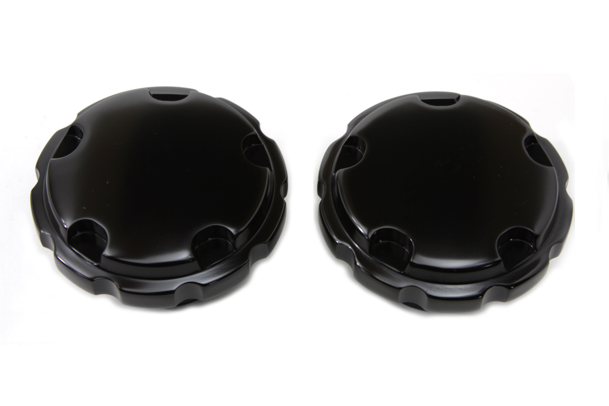 Black Techno Style Vented and Non-Vented Gas Cap Set