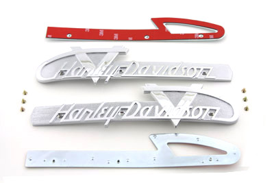 Gas Tank Emblems with Chrome Lettering - Click Image to Close